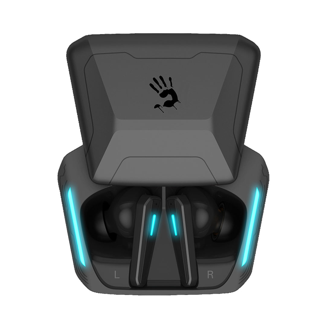 Casque sans fil Bloody, Bluetooth 5.2, TWS, étui de chargement, noir/bleu, M70