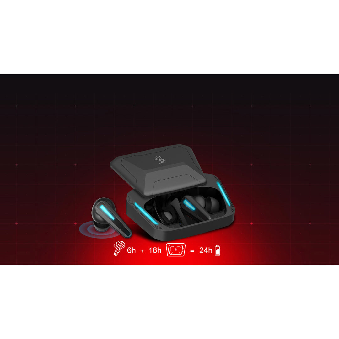 Casque sans fil Bloody, Bluetooth 5.2, TWS, étui de chargement, noir/bleu, M70