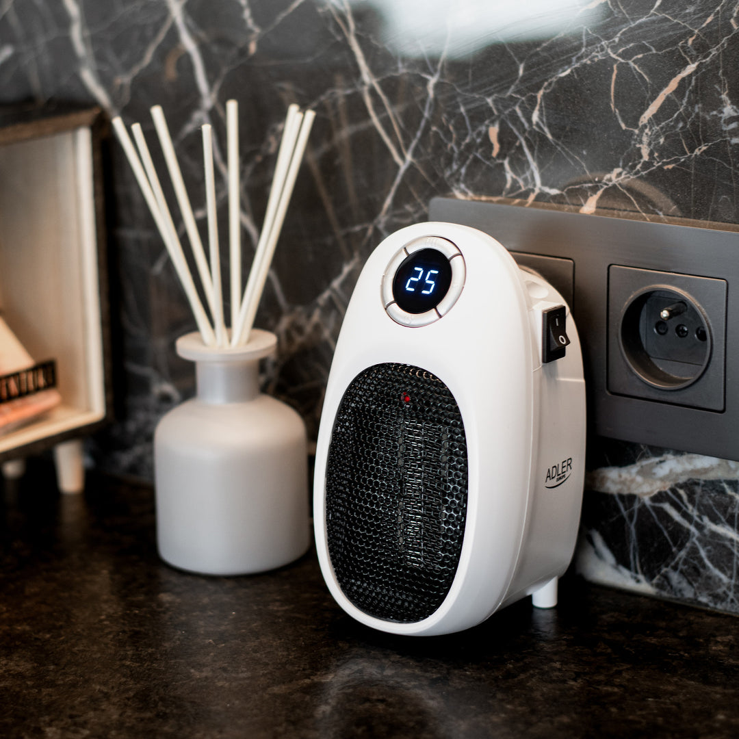 Chauffage soufflant Adler, minuterie, 2 niveaux, max 1500W, blanc, AD 7749
