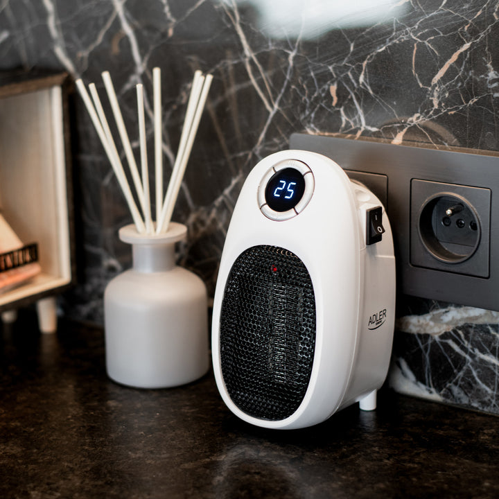 Chauffage soufflant Adler, minuterie, 2 niveaux, max 1500W, blanc, AD 7749