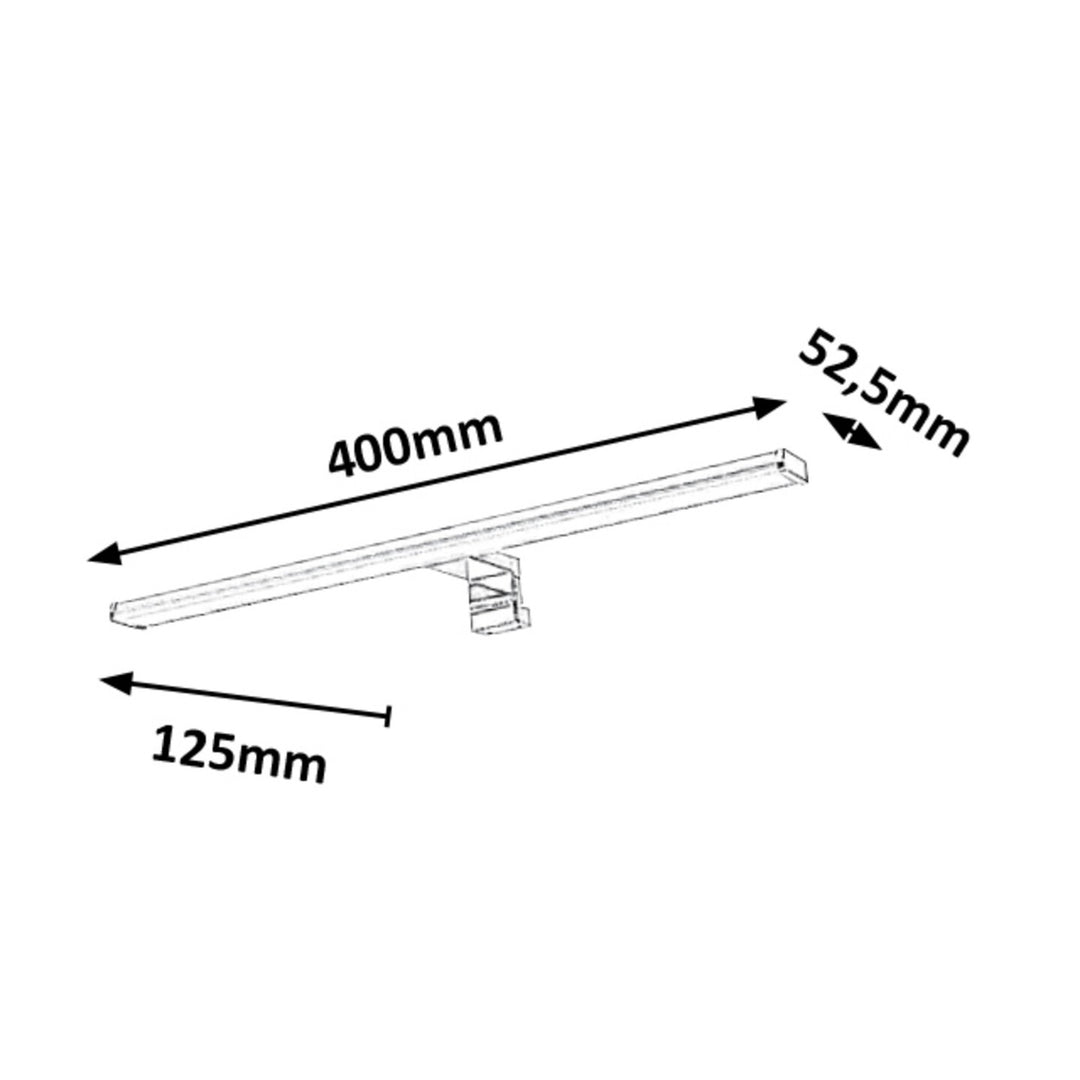 Lampe de salle de bains Rabalux, 8W LED, IP44, design chromé, Levon