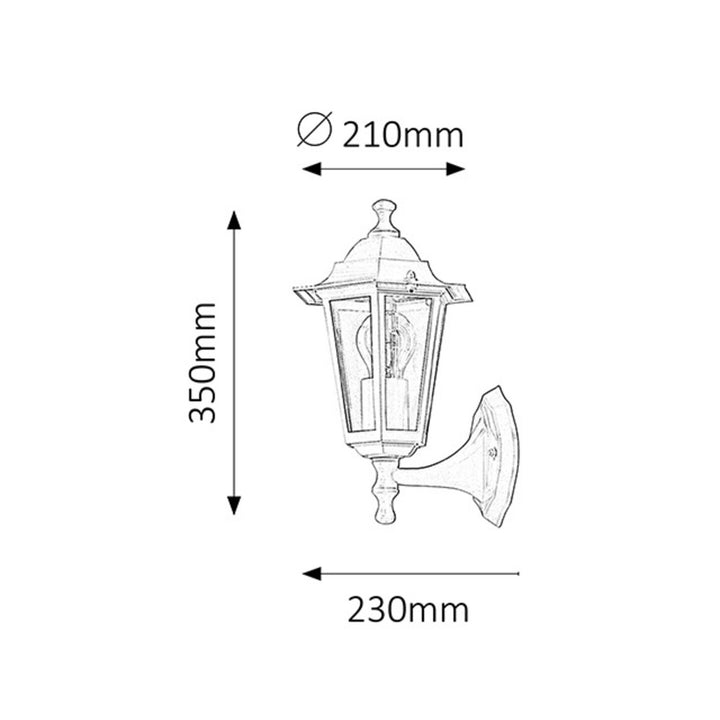 Applique Rabalux, extérieur, IP43, E27, max 60W, blanc, Velence