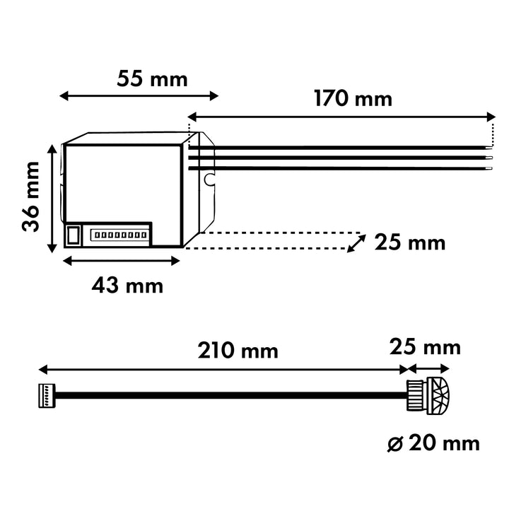 Détecteur de mouvement PIR Maclean, avec capteur externe, 12-24V DC, 360°, MCE32 V