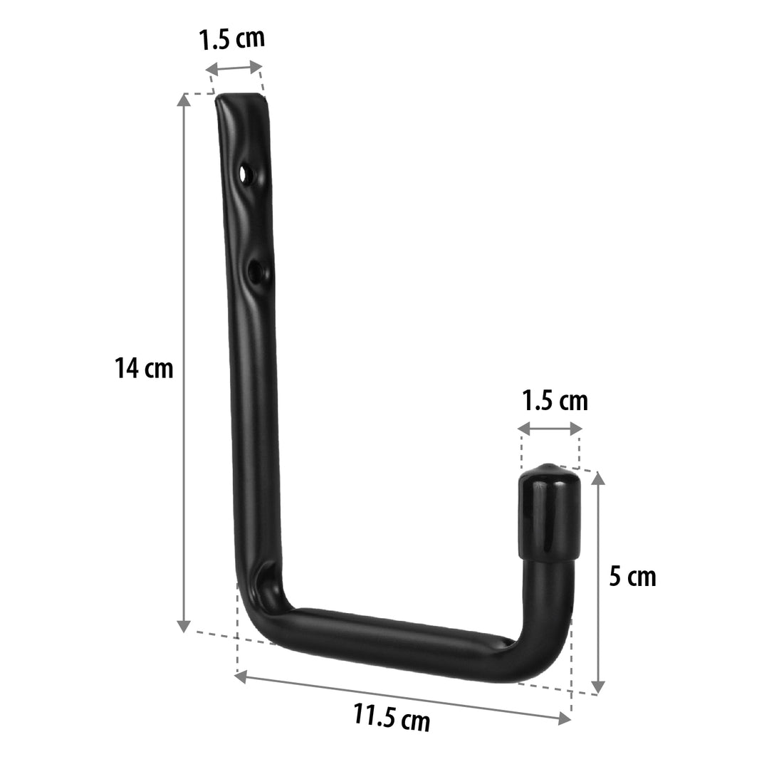 Jeu de 2 supports muraux Maclean, pour pneus, roues, échelle, vélo, acier, charge max. 22kg/support, MC-488