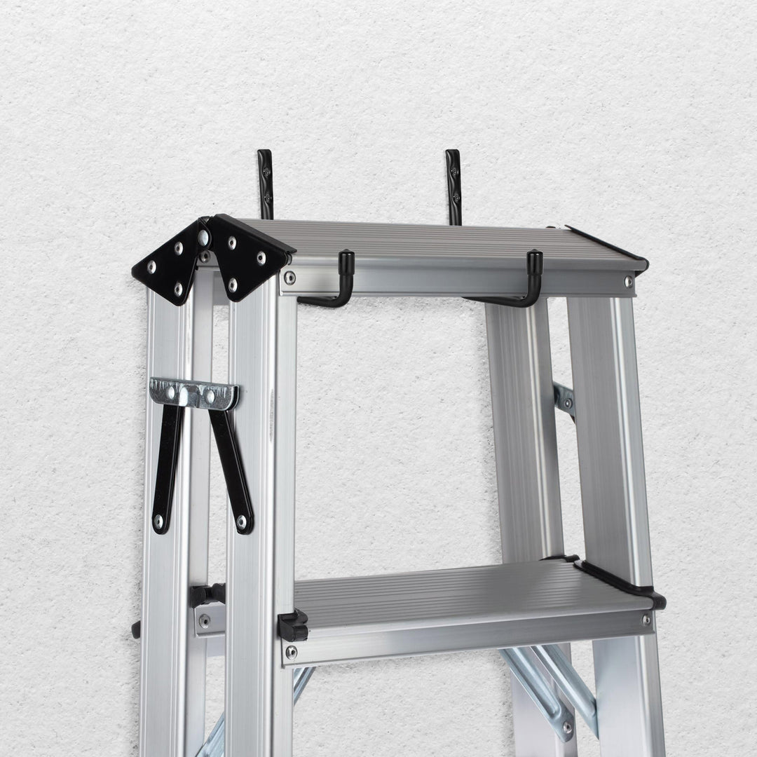 Jeu de 2 supports muraux Maclean, pour pneus, roues, échelle, vélo, acier, charge max. 22kg/support, MC-488