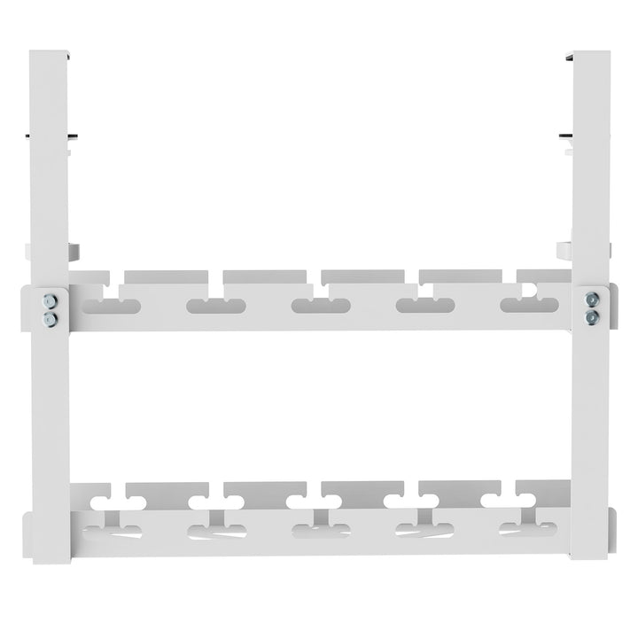 Range-câbles Maclean sous le bureau, charge max. 5kg, 2 niveaux, blanc, MC-104 W
