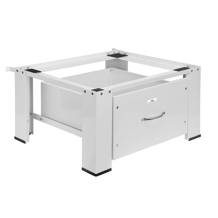 Socle pour lave-linge / sèche-linge avec tiroir Maclean, charge max. 150kg, blanc, MC-117 W