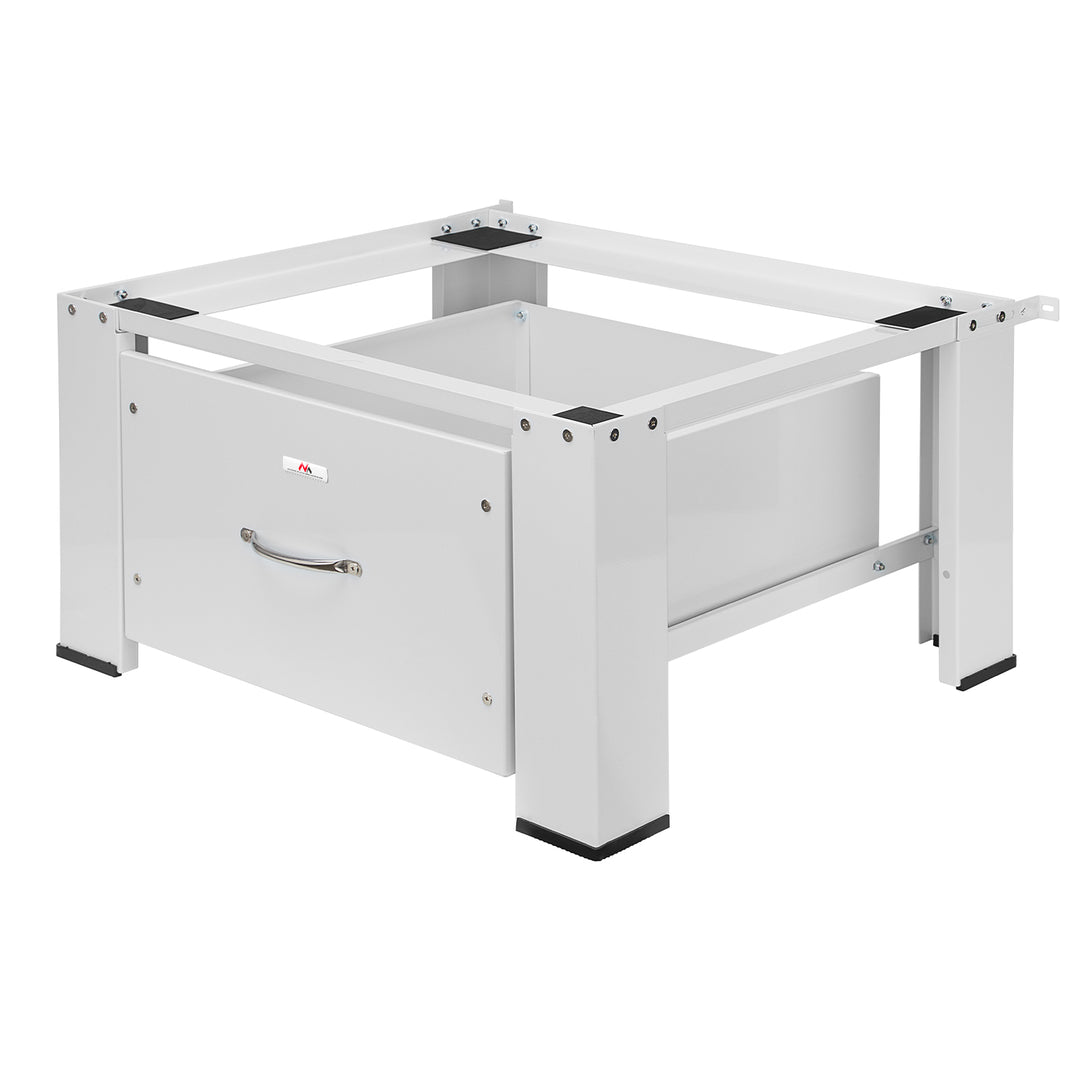 Socle pour lave-linge / sèche-linge avec tiroir Maclean, charge max. 150kg, blanc, MC-117 W