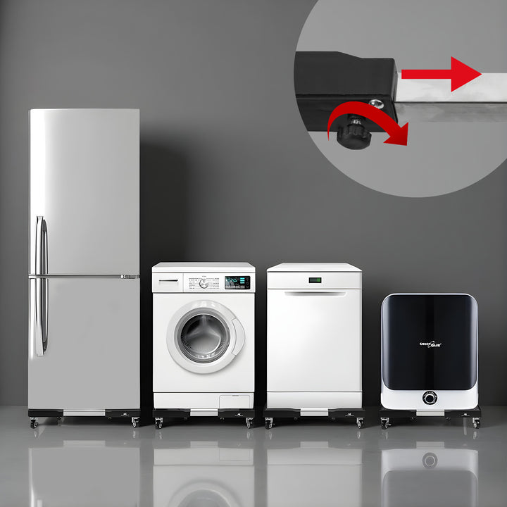 Support mobile pour lave-linge Maclean, blocage des roulettes, largeur 500-700mm, universel, jusqu'à 200kg, MC-118 B