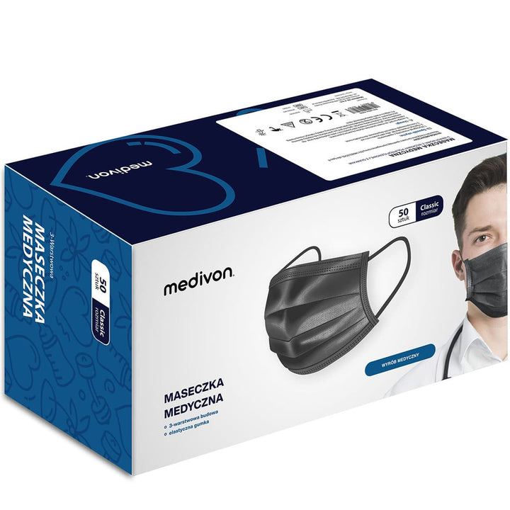 Medivon MDV-4430 type II masque de protection chirurgicale antivirale, 3 couches, 50 pièces