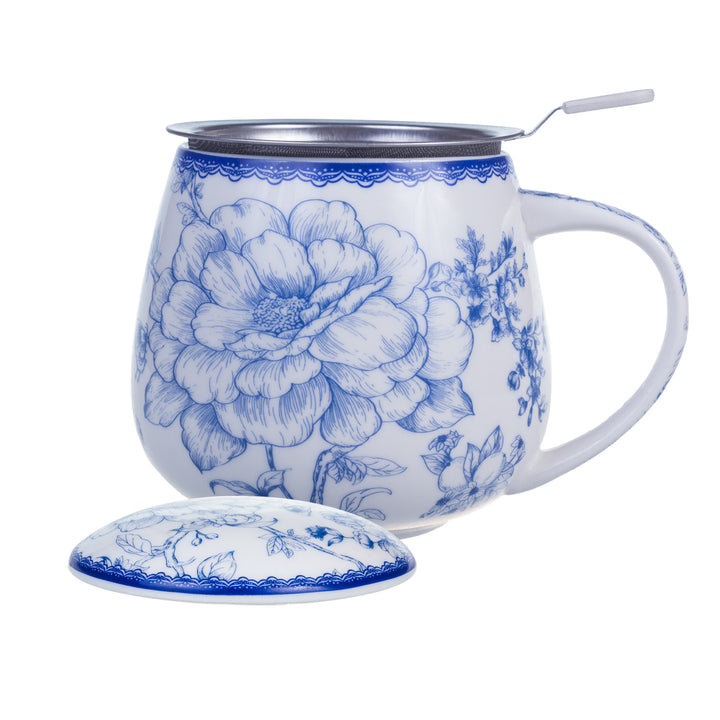 Élégante tasse en porcelaine inspirée de l'art avec infuseur