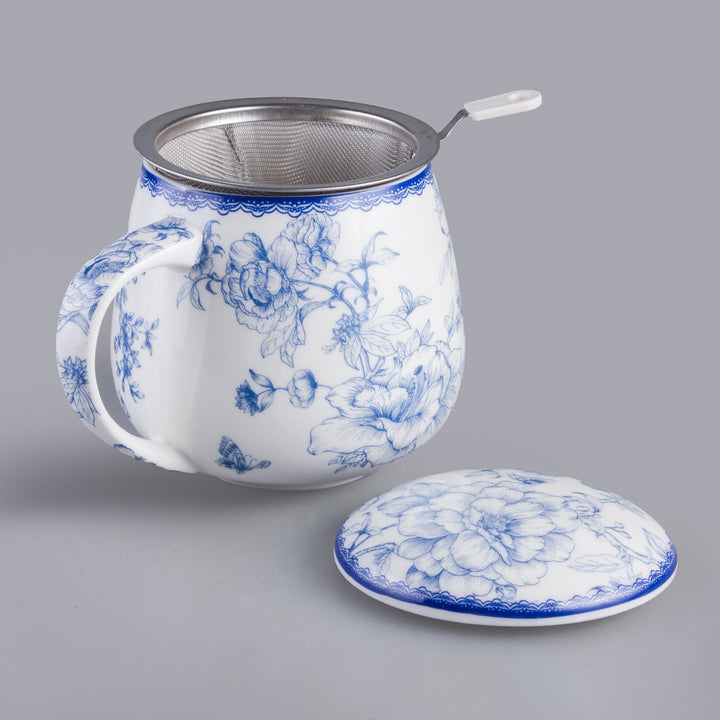 Élégante tasse en porcelaine inspirée de l'art avec infuseur