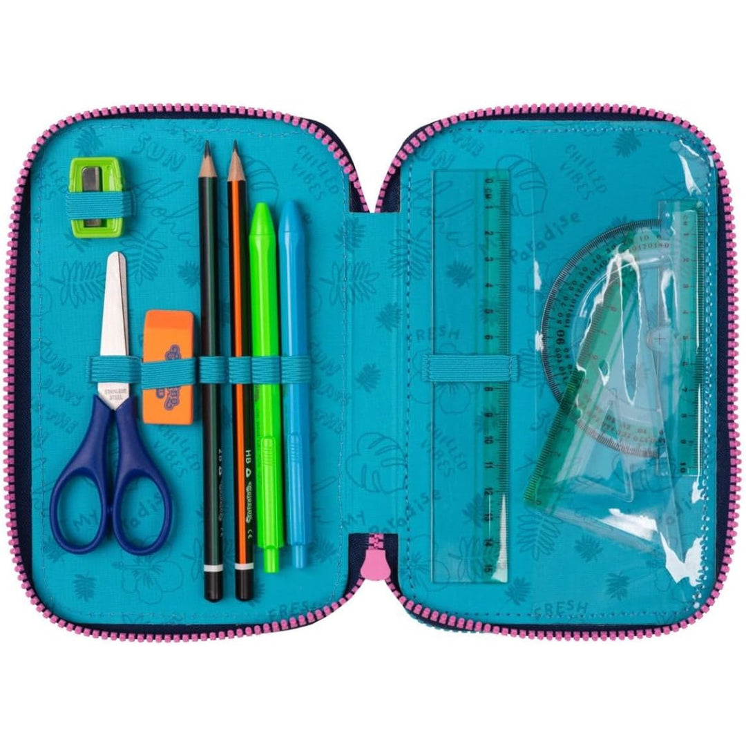 Trousse à crayons CoolPack à trois compartiments avec accessoires JUMPER 3 STITCH