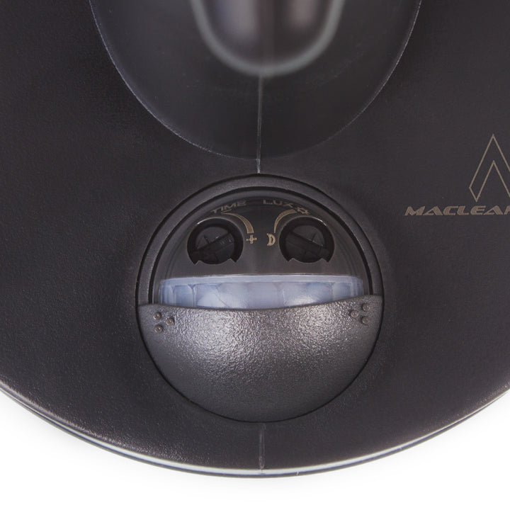 Applique 1xE27 avec détecteur Maclean, détecteur infrarouge, charge max. 60W, IP65, noir, MCE518 B + ampoule à filament LED E27, 11W 230V Maclean Energy MCE280 WW blanc chaud 3000K 1500lm rétro edison décorative A60