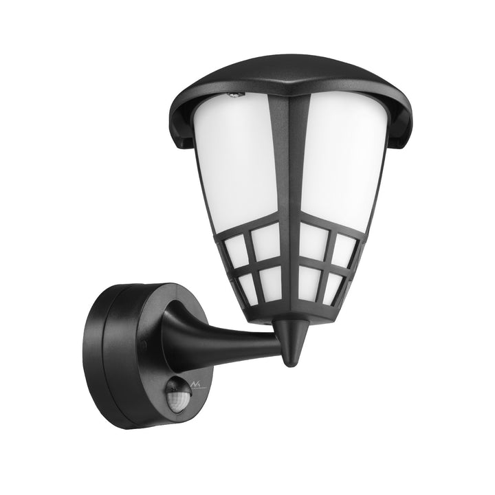 Applique 1xE27 avec détecteur Maclean, détecteur infrarouge, charge max. 60W, IP65, noir, MCE518 B + ampoule à filament LED E27, 11W 230V Maclean Energy MCE280 WW blanc chaud 3000K 1500lm rétro edison décorative A60