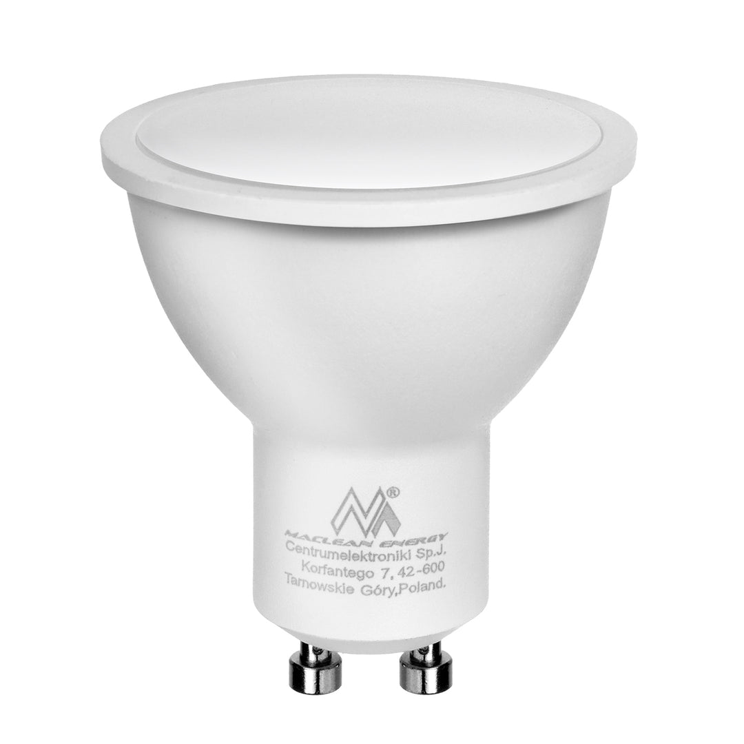 Maclean encastré / tube lumineux, spot, rond, aluminium, GU10, 55x130mm, noir, MCE364 B+LED ampoule GU10 7W Maclean Energy MCE437 WW blanc chaud 3000K, 220-240V~, 50/60Hz, 490lm