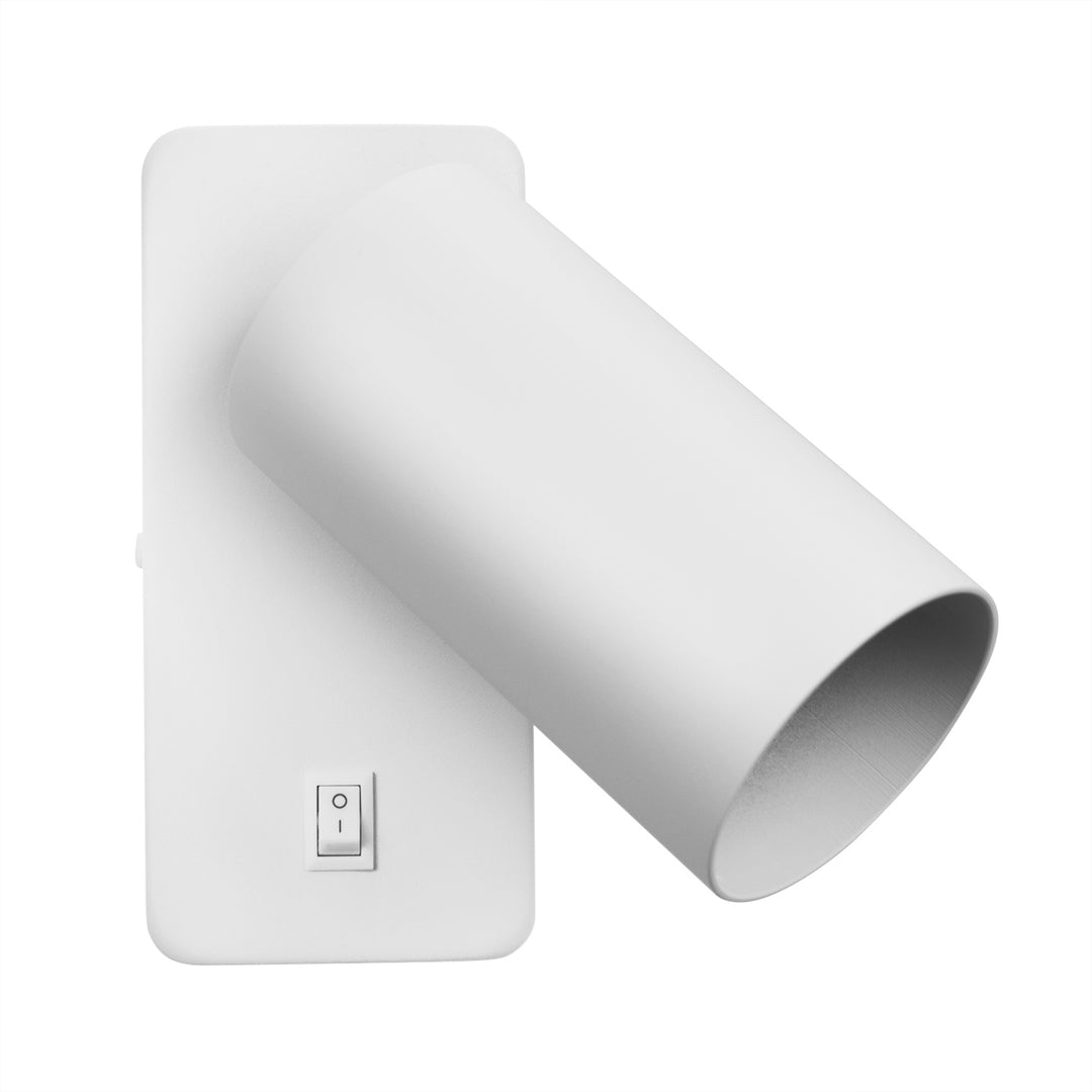 Maclean Applique/lampe murale, spot, rond, GU10, avec interrupteur 55x90mm, blanc, MCE369 W+Lampe LED GU10 7W Maclean Energy MCE437 NW blanc neutre 4000K, 220-240V~, 50/60Hz, 490 lumens