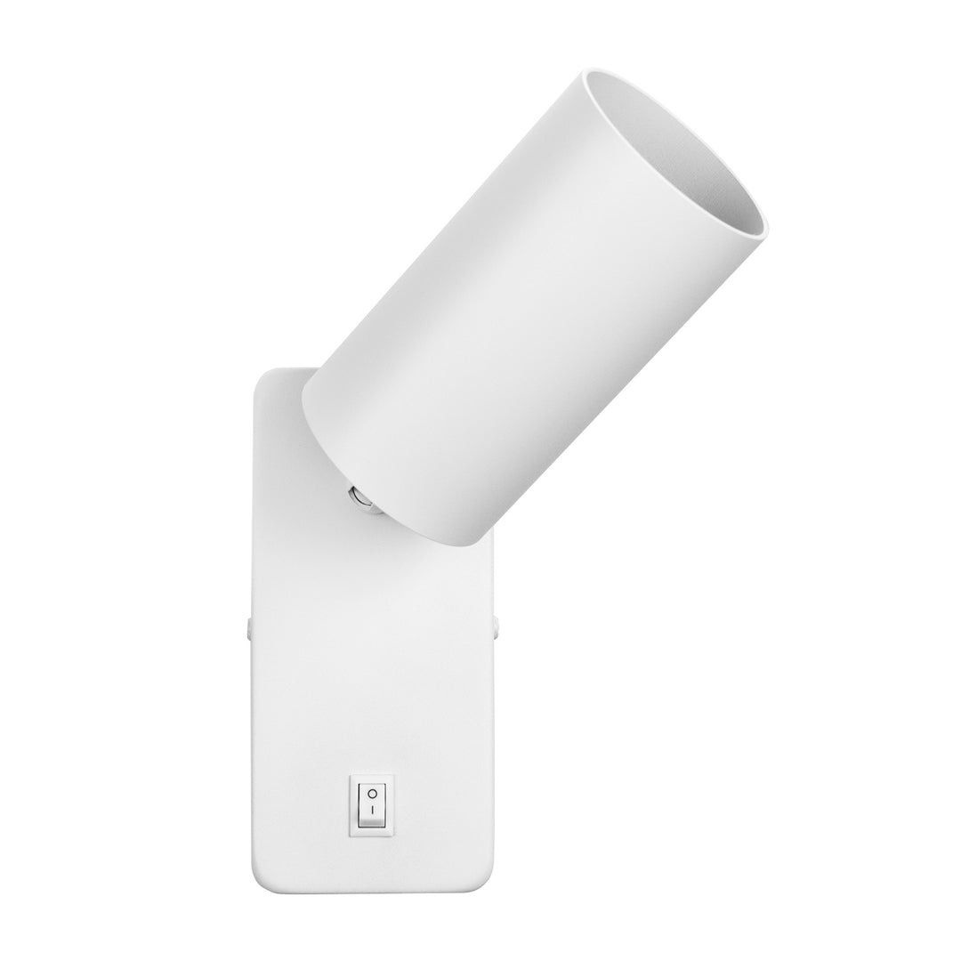 Maclean Applique/lampe murale, spot, rond, GU10, avec interrupteur 55x90mm, blanc, MCE369 W+Lampe LED GU10 7W Maclean Energy MCE437 NW blanc neutre 4000K, 220-240V~, 50/60Hz, 490 lumens