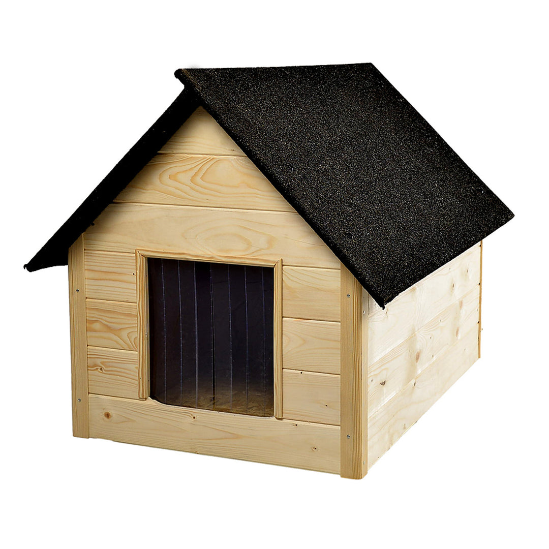 Abri pour chien et chat Woodok, isolé, en bois, grand XL, à monter soi-même et à peindre, imprégné en chêne blanchi