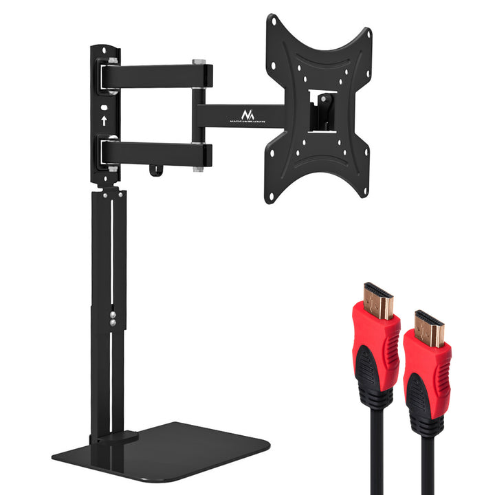 Support TV avec étagère DVD Maclean, vesa 200x200 , 23"-43", 25kg, MC-771A +HDMI 2.0 4K 3D UHD 1.8m CABLE 48 bit