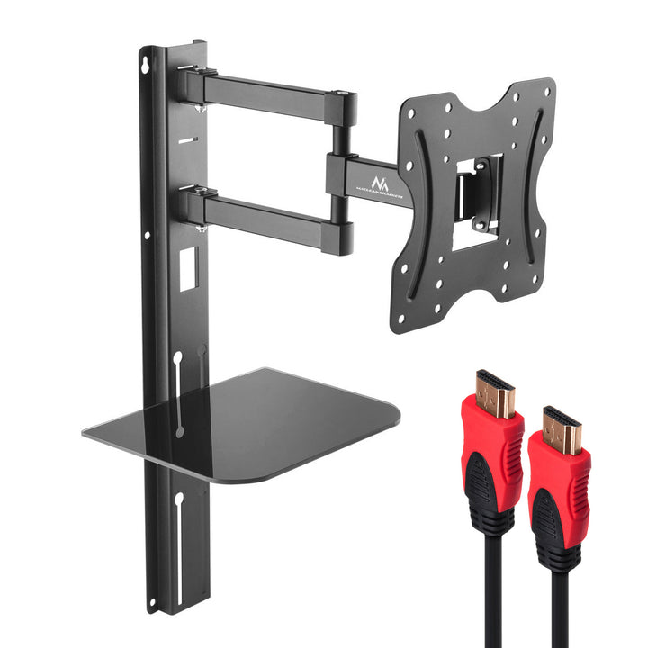 Maclean MC-771+MCTV-706 Support mural universel pour le montage de téléviseurs et d'écrans + Câble HDMI-HDMI 1.8m v2.0
