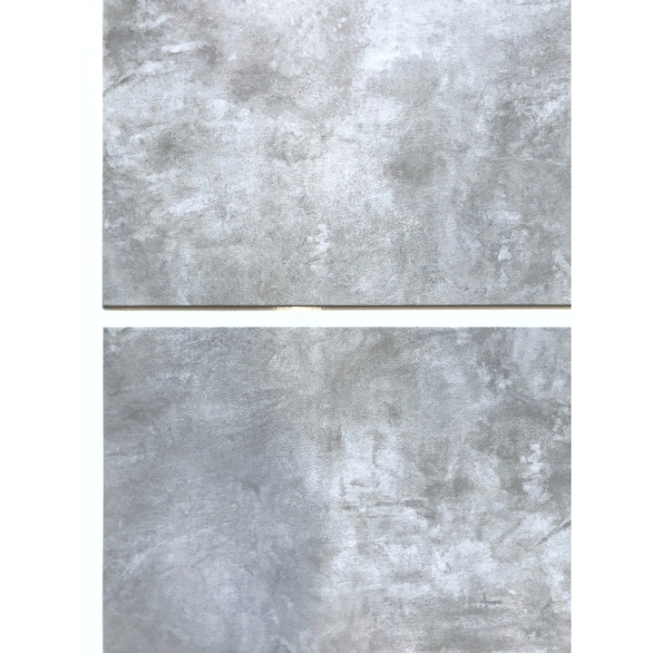 Fliesana carreaux de sol et de mur autocollants, lot de 3, imperméables, motif béton gris clair