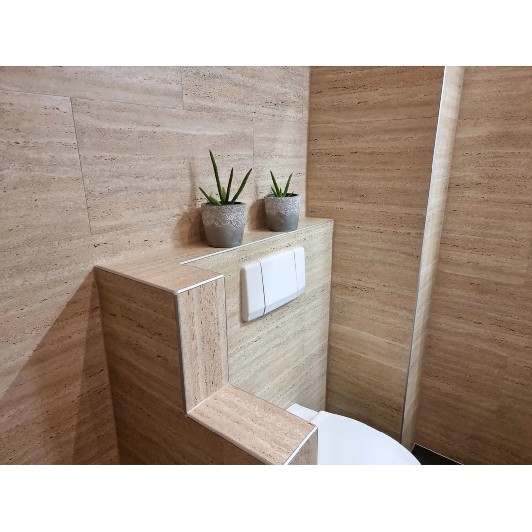 Fliesana carreaux de sol et de mur autocollants, lot de 3, imperméables, design pierre naturelle