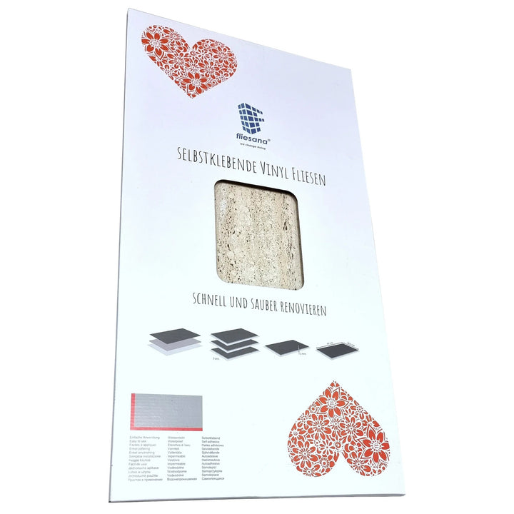 Fliesana carreaux de sol et de mur autocollants, lot de 3, imperméables, design pierre naturelle