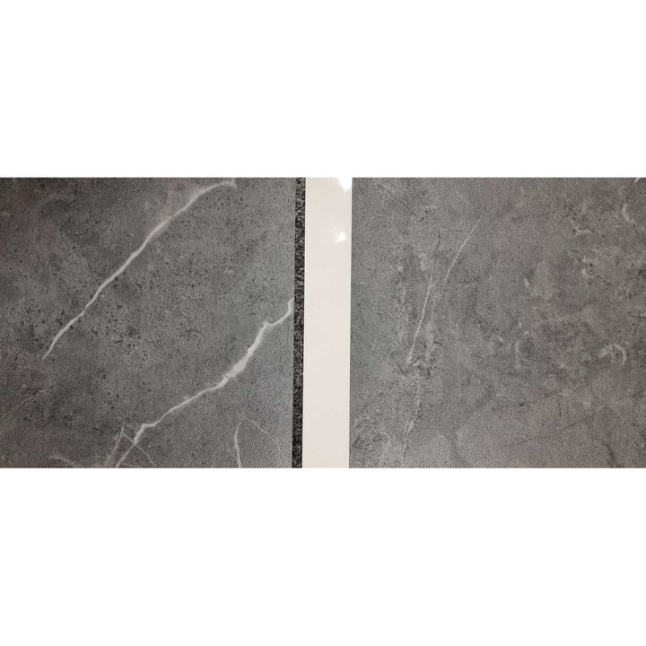 Fliesana carreaux de sol et de mur autocollants, lot de 3, imperméables, design en pierre naturelle, couleur gris foncé