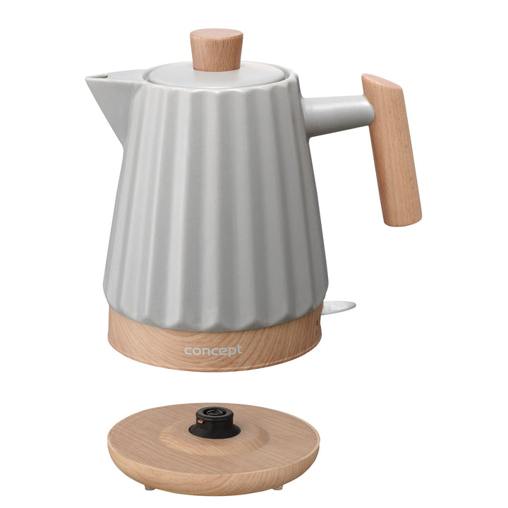 Bouilloire électrique Concept, céramique, 1500W, 1,5L, gris clair, RK0091