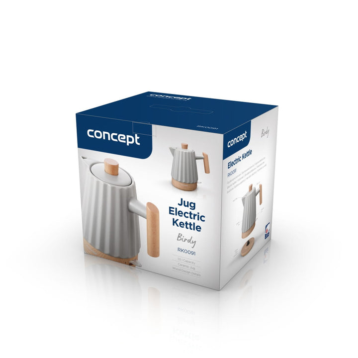 Bouilloire électrique Concept, céramique, 1500W, 1,5L, gris clair, RK0091