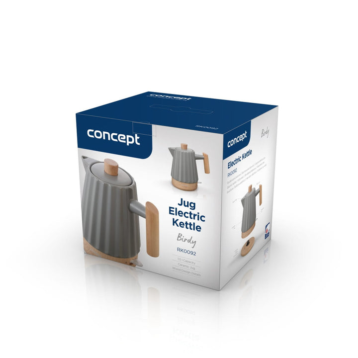Bouilloire électrique Concept, céramique, 1500W, 1,5L, gris foncé, RK0092