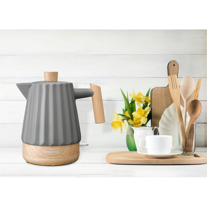 Bouilloire électrique Concept, céramique, 1500W, 1,5L, gris foncé, RK0092