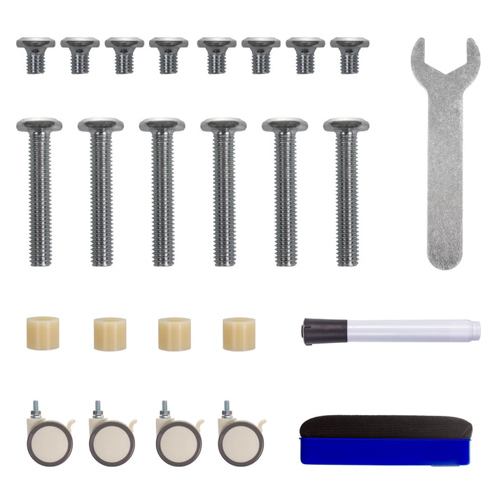 Tableau effaçable à sec mobile Ergo Office, orientation verticale, blanc, simple face, avec étagère, dimensions du tableau 1190x790mm, ER-305