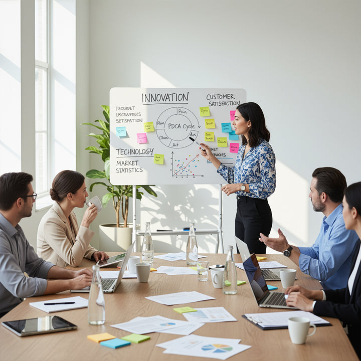 Tableau effaçable à sec mobile Ergo Office, orientation horizontale, blanc, simple face, avec étagère, dimensions du tableau 1190x790mm, ER-306