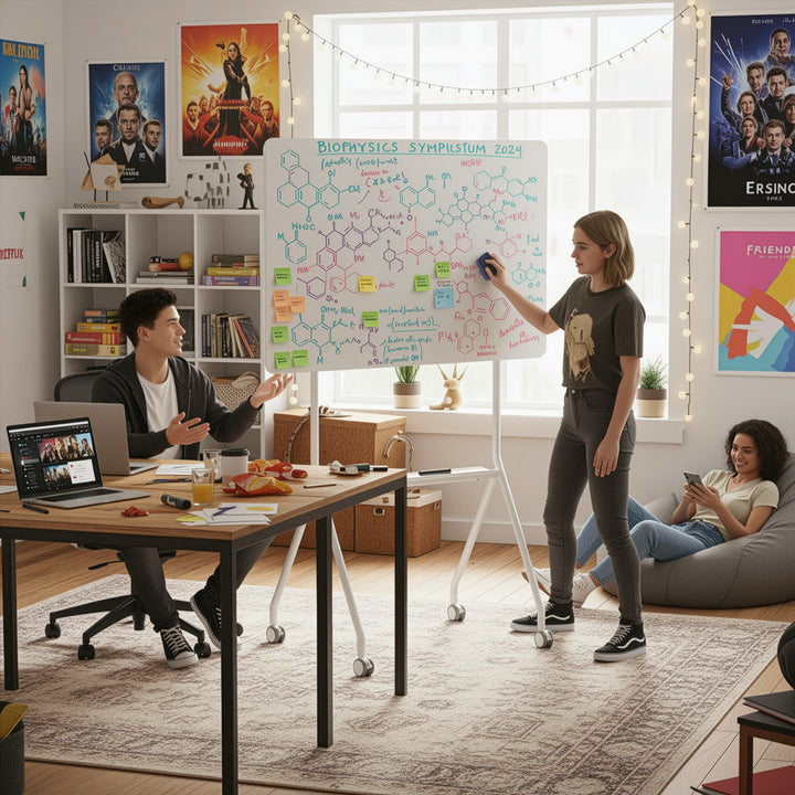 Tableau effaçable à sec mobile Ergo Office, orientation horizontale, blanc, simple face, avec étagère, dimensions du tableau 1190x790mm, ER-306