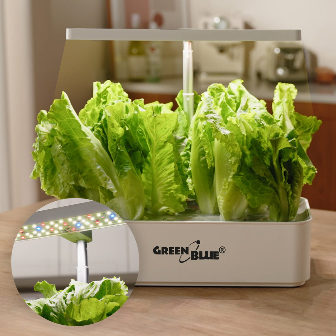 GreenBlue Système intelligent de culture de plantes d'intérieur, pot SMART, capacité 4L, pour 12 plantes, LED à spectre complet, GB133