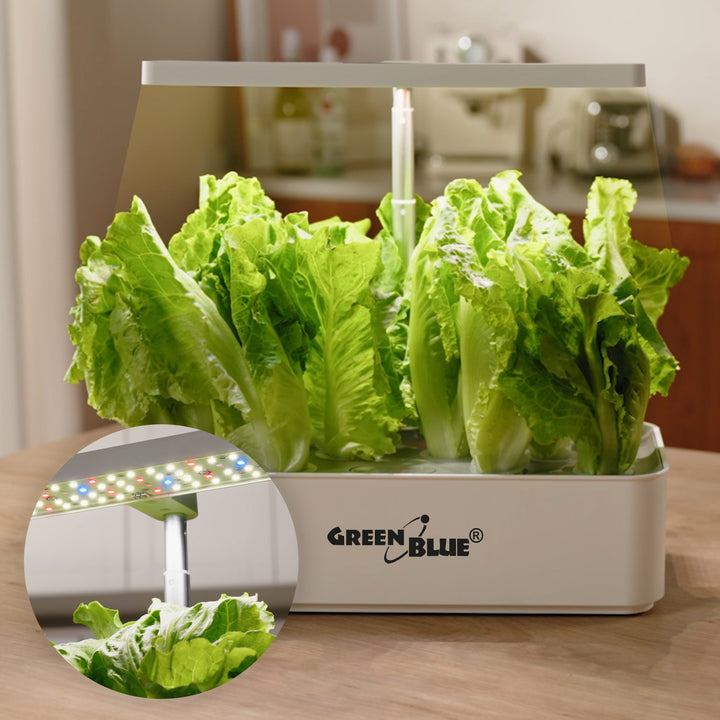 GreenBlue Système intelligent de culture de plantes d'intérieur, pot SMART, capacité 4L, pour 12 plantes, LED à spectre complet, GB133