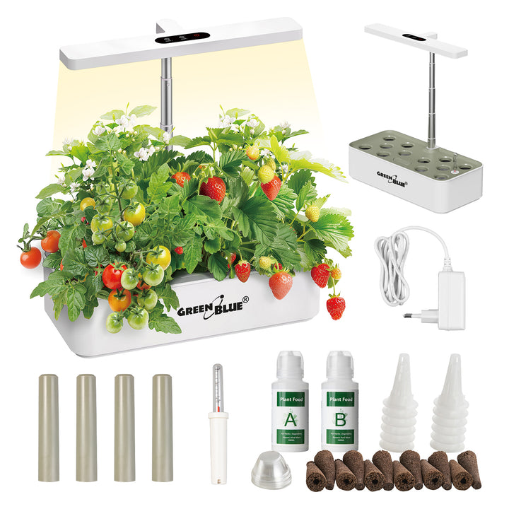 GreenBlue Système intelligent de culture de plantes d'intérieur, pot SMART, capacité 4L, pour 12 plantes, LED à spectre complet, GB133