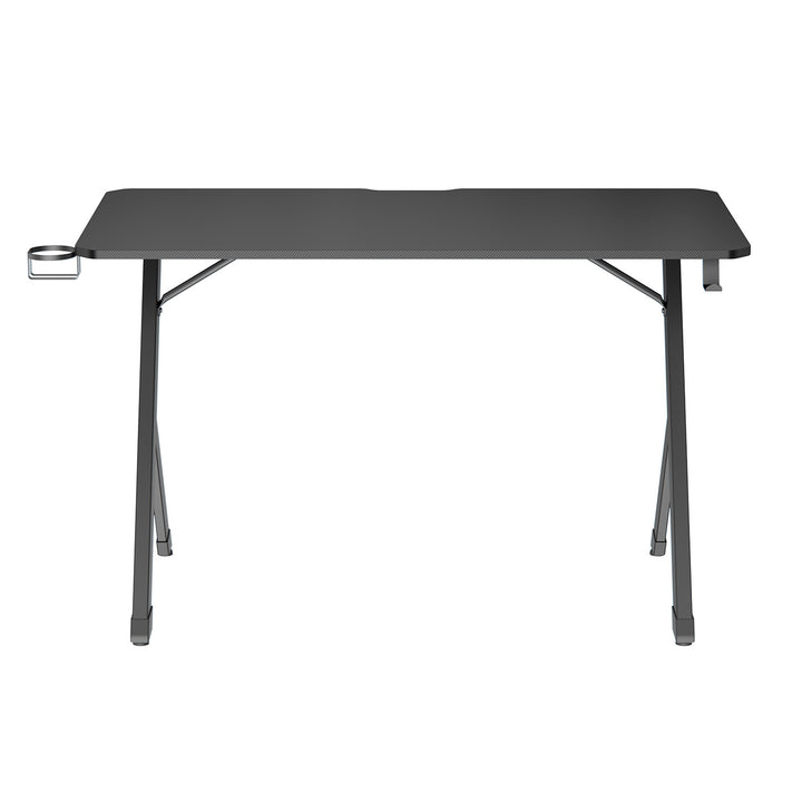 NanoRS gaming desk, noir, avec porte-casque et porte-gobelet, max. 75kg, dimensions 1200x600x750mm, RS101