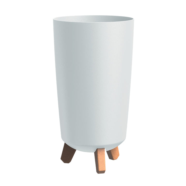 Pot de fleurs en Prosperplast, diamètre 195mm, hauteur 365mm, sur pieds, blanc, Gracia Tubus Slim