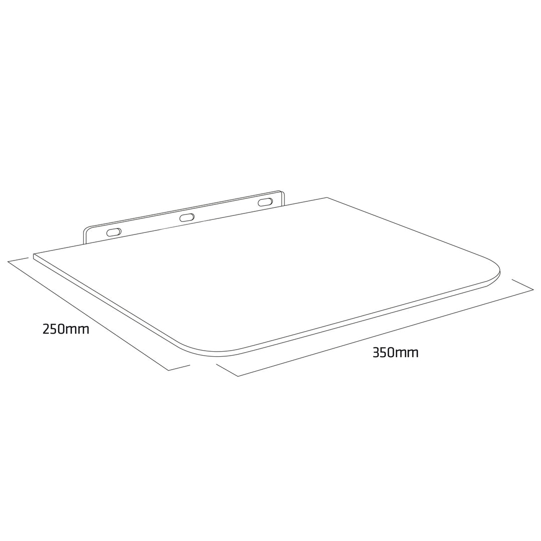 Tablette Maclean pour DVD, max. 10kg, verre, MC-738, 2 pièces