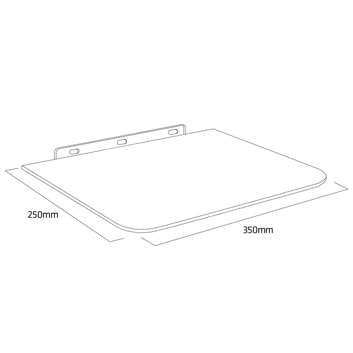 Tablette Maclean pour DVD, max. 10kg, verre, MC-738, 2 pièces