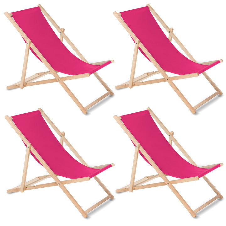 GreenBlue GB183 chaise longue classique en hêtre rose, 4 pièces