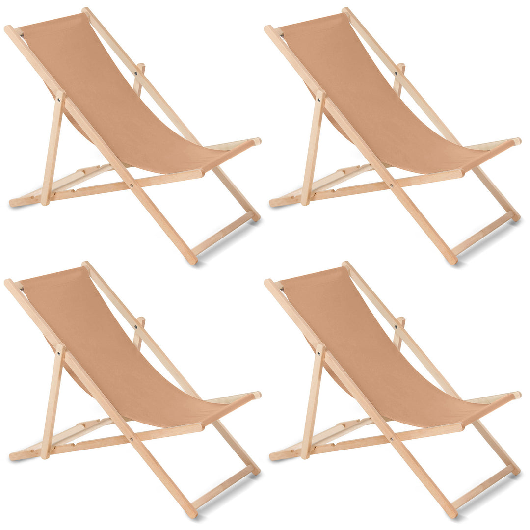 GreenBlue GB183 chaise longue classique en hêtre cappuccino, 4 pièces