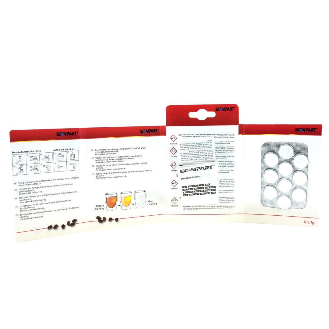 Pastilles de nettoyage pour machines à café, 10 pièces, universel, Scanpart