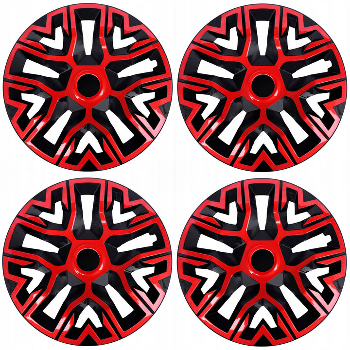 15'' NRM The Best Enjoliveurs universels bicolores rouge/noir 4 pièces