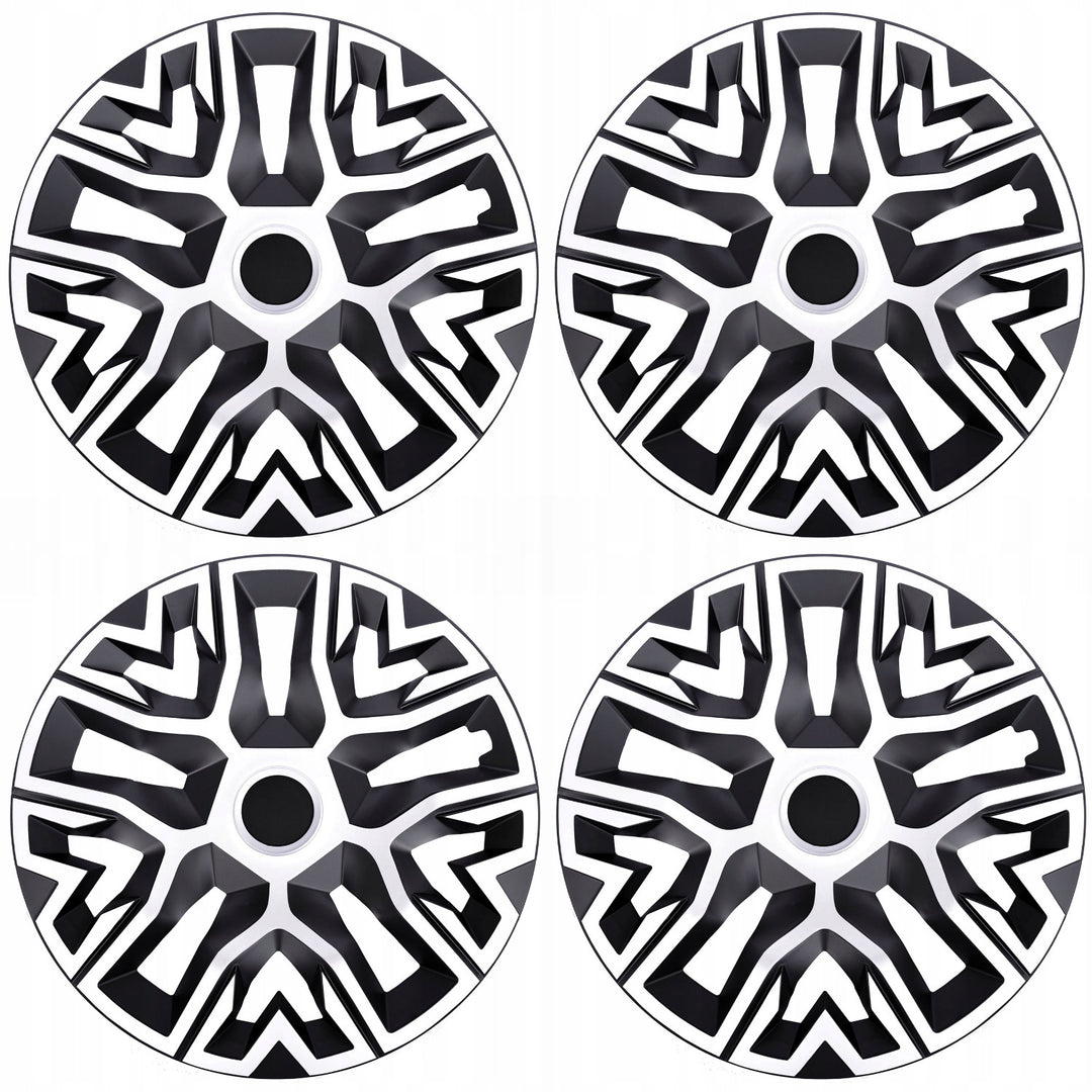 NRM The Best Enjoliveurs universels bicolores blanc et noir 15'' 4 pièces
