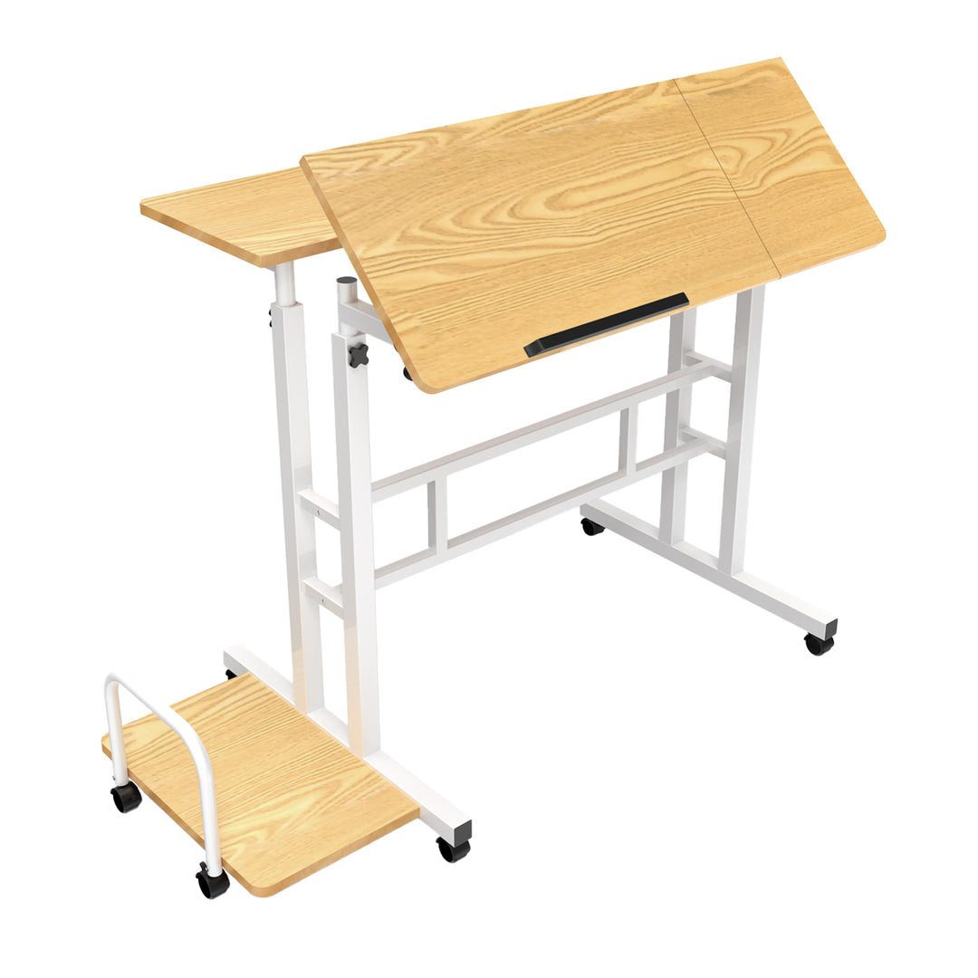 Table mobile pour ordinateur portable Maclean, blanc, plateau 80x60cm, 50kg max, réglage en hauteur 67-115cm , MC-124 W