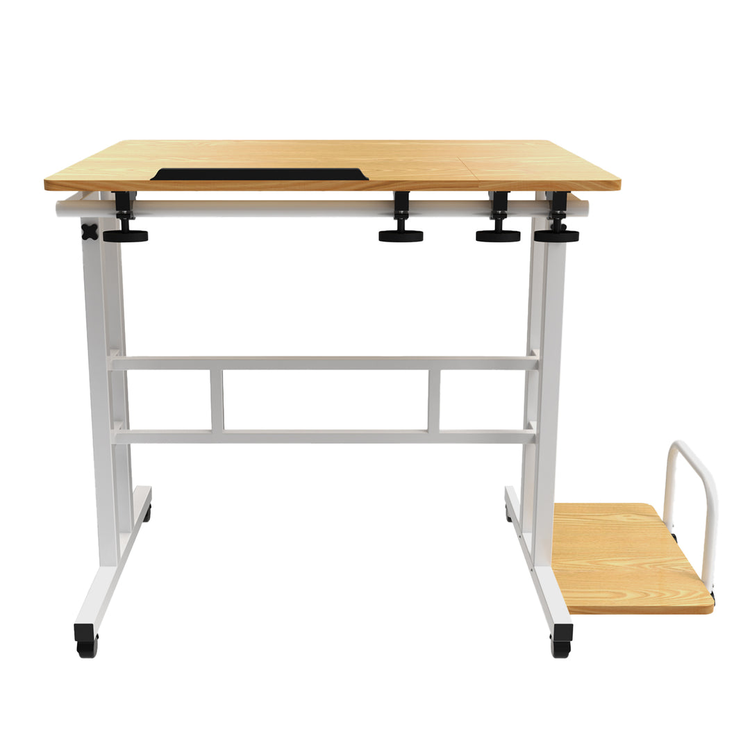 Table mobile pour ordinateur portable Maclean, blanc, plateau 80x60cm, 50kg max, réglage en hauteur 67-115cm , MC-124 W